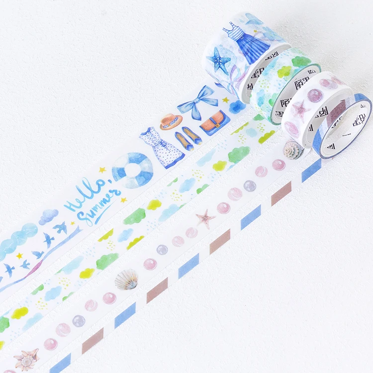 4 рулона/упаковка мечта красочная лента Washi комплект Бумага маскировки японский васи лента DIY Скрапбукинг Стикеры - Цвет: D
