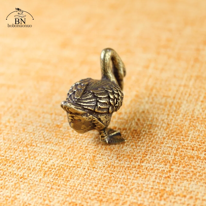

Retro Copper 1 Pcs Goose Figurines Small Animal Statue Ornaments Antique Brass Tea Pet Decor Office Desk Decoration Accessories