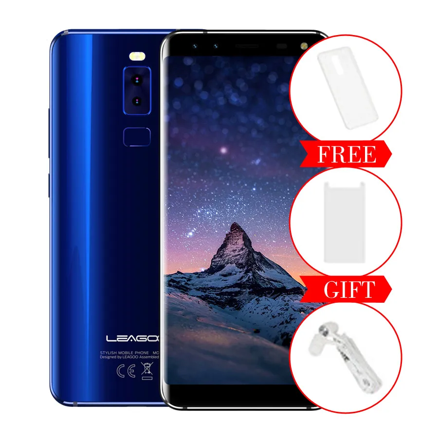 Leagoo S8 18:9 дисплей 5,7 ''HD MT6750T Восьмиядерный Android 7,0 3 ГБ ОЗУ 32 Гб ПЗУ отпечаток пальца 13 МП 4 камеры мобильный телефон - Цвет: Blue