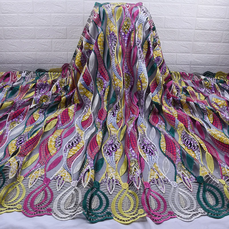 

zhenguiru African Lace Fabric 2020High Quality Lace French Mesh Fabric Party Nigerian Wax Splicing Water Soluble Lace Fabric1779