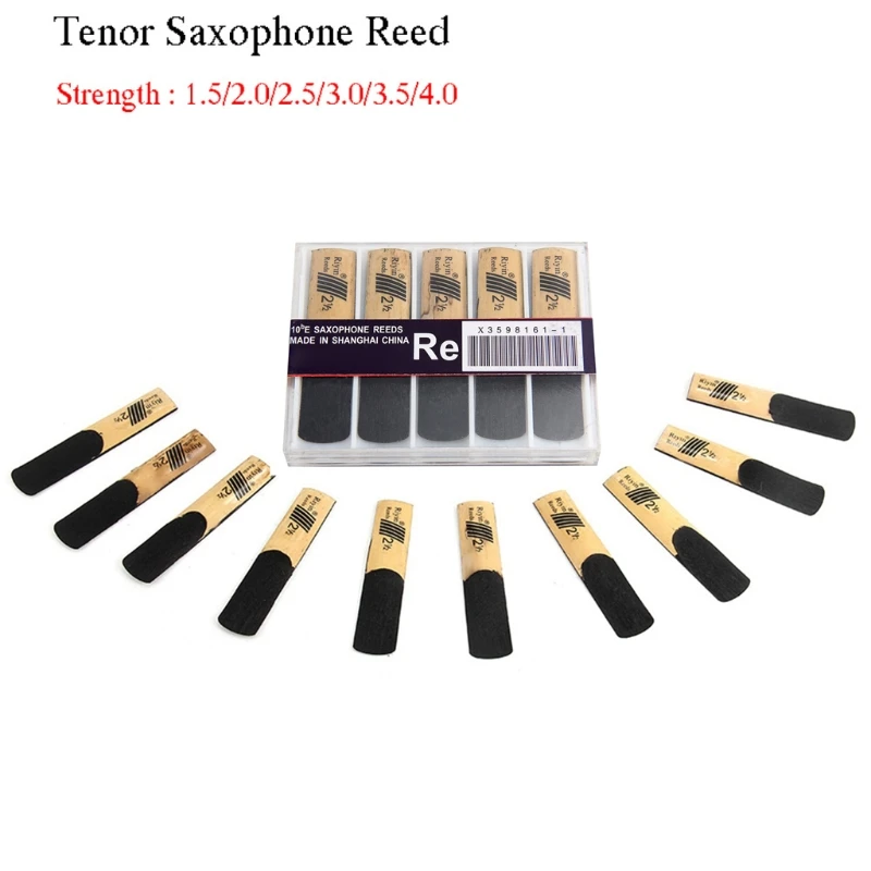 

10pcs Tenor Saxophone Reeds Strength 1.5/2.0/2.5/3.0/3.5/4.0 Sax Accessories
