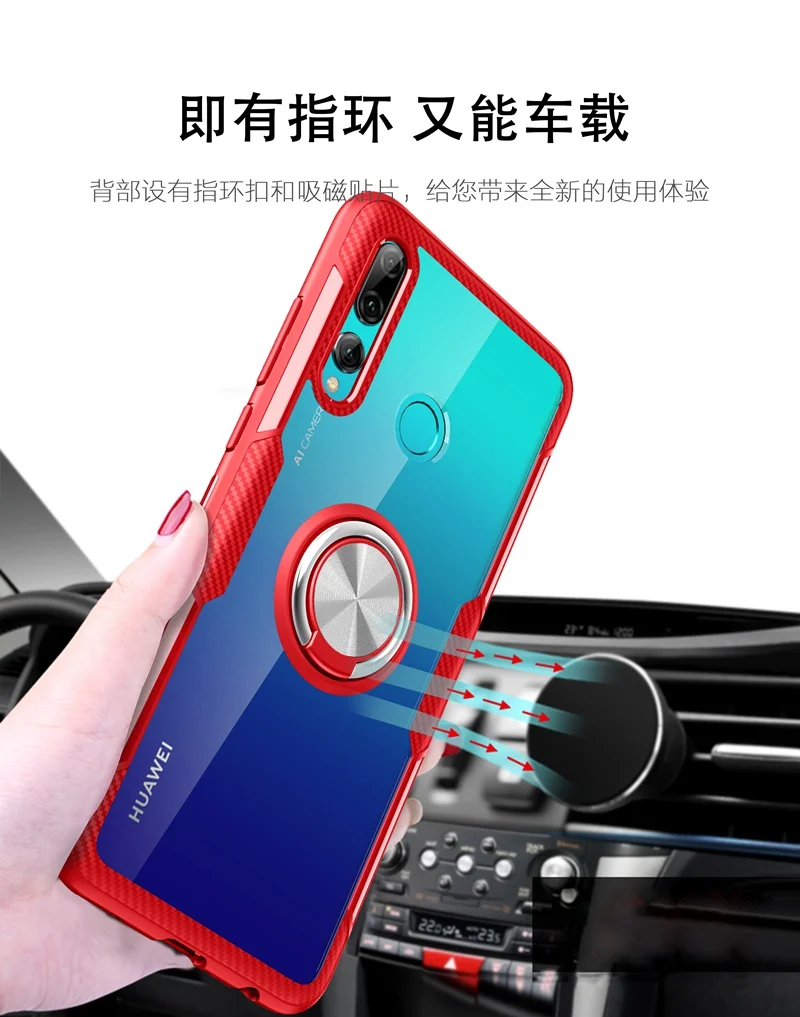 Чехол для Honor 10i прозрачный акриловый чехол-кольцо для Honor 10i 20i 10 20 Lite Pro V20 Honor Play магнитный автомобильный держатель бронированный чехол