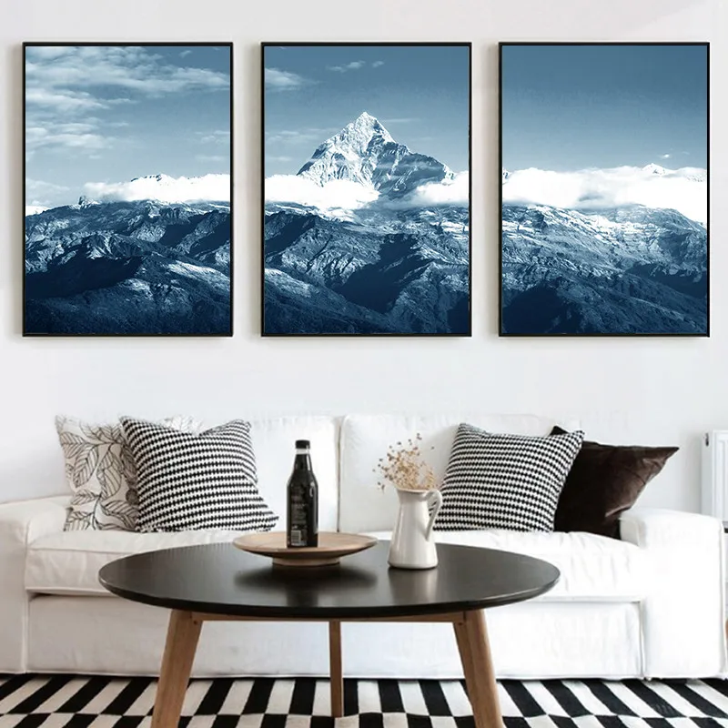 

Nature Snow Mountain Wall Art Landscape Canvas Painting Scandinavian Posters And Prints Pictures For Living Room Bedroom Decor