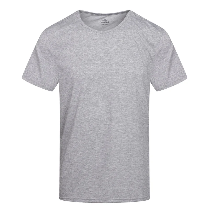 Мужские повседневные футболки ROYALWAY однотонные из дышащего хлопка с v образным