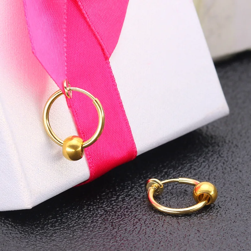 

Todorova 1pcs Stealth Clip on Earrings For Women Men Punk Nose Lip Ear Hoop Rings Earrings Non-Piercing Spring Circle Earrings