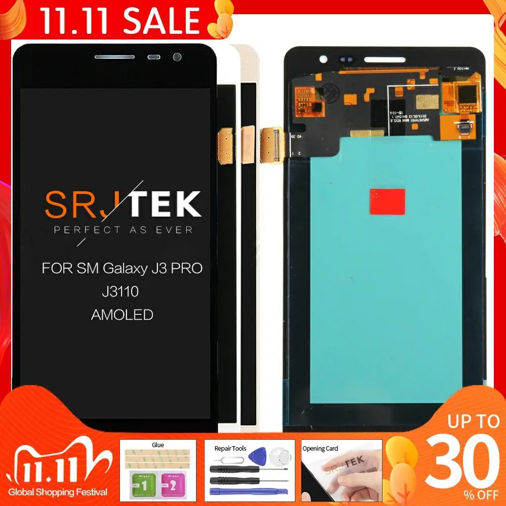ЖК-дисплей 5 0 дюйма для Samsung Galaxy J3 pro/J3109/J3110/J3119 дисплей с сенсорным экраном и