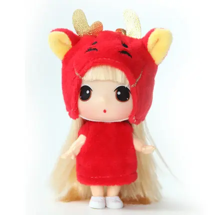 dragon BJD кукла Ddung 9 см подлинный корейский с двенадцатью знаками Зодиака животных изменение мини куклы ребенок подарок на день рождения Ключ Кулон Коллекция украшения - Цвет: dragon