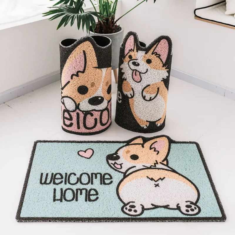 

Домашний коврик для спальни, Придверный коврик для прихожей, прямоугольный напольный нескользящий коврик с принтом собаки, коврик для вход...