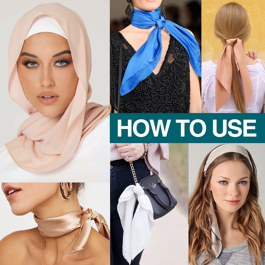 Дешевый большой атласный шарф 90 см хиджаб для женщин шелковые искусственные