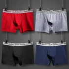 Мужские внутренние хлопковые трусы, мужские, прозрачные трусы-боксеры с подставкой, большие размеры