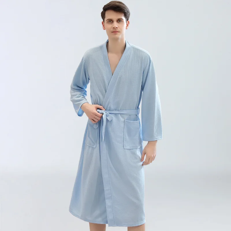

Новое нижнее белье для осени, мужское хлопковое кимоно, ночная рубашка с карманами и поясом, пикантная ночная рубашка, домашняя одежда для в...