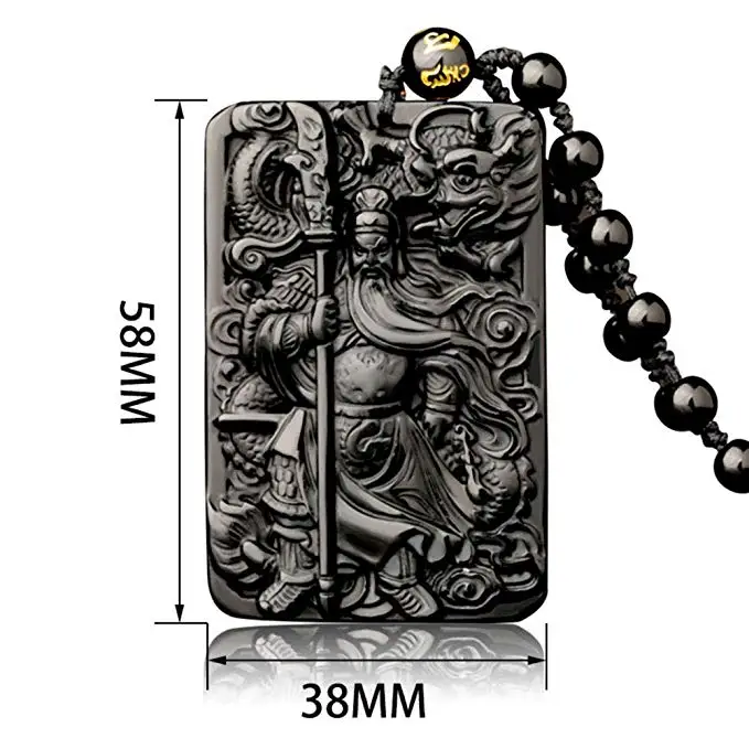 EASTCODE изящное ювелирное изделие натуральный Дракон из обсидиана Гуань Гонг Юй