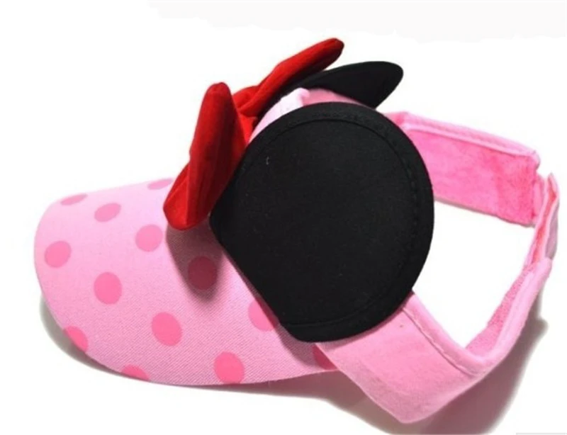 Baby Little Girl Mickey Cute Hat Wave Point Bow 2019 Hot Sale Ponytail Baseball Cap Snapback Summer Casual Sport Caps | Детская одежда