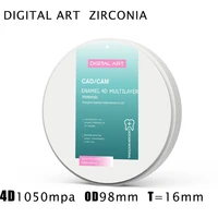digitalart anterior zirconia block prettau translucent zirconia blank zirkonzahn zirconia disc 4dml98mm16mma1 d4