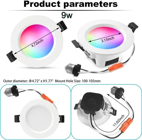 Светодиодный круглый потолочный светильник RGB с дистанционным управлением 5 Вт/9