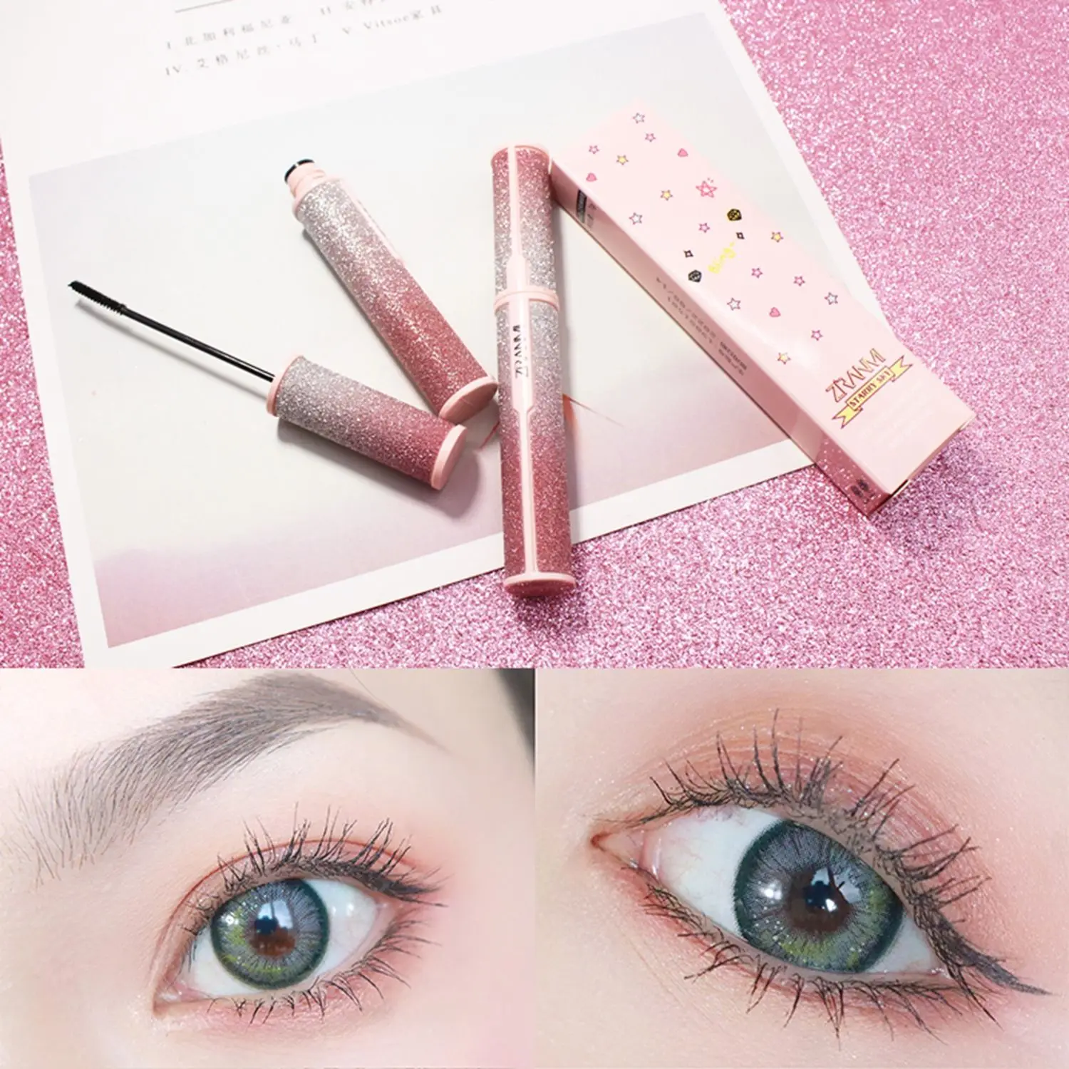 

Portable Quick Drying Smudge-proof Eyelash Curling Eye Makeup Tool Voluminous Fiber Lashes 5D Galaxy Mascara Extension