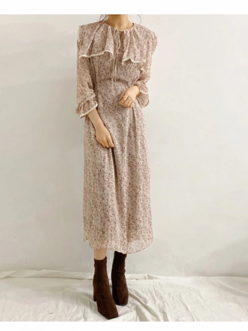 Платье рубашка длинное ТРАПЕЦИЕВИДНОЕ с зауженной талией и цветочным