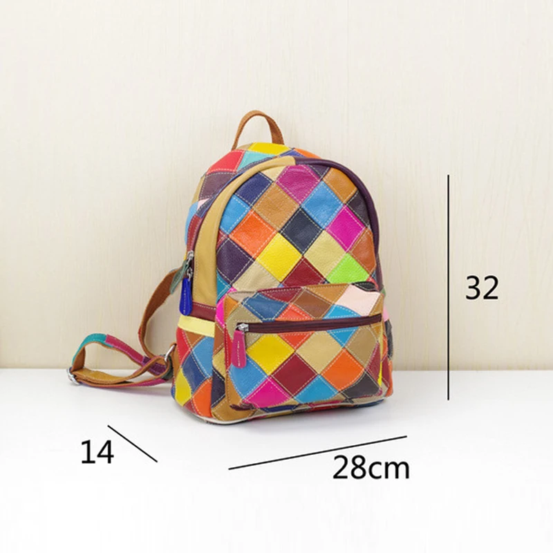 

YourSeason 2021 Fashio Women Colorful Plaid Zipper Soft Handle Ladies Retro Casual Panelled Large Capacity Backpack