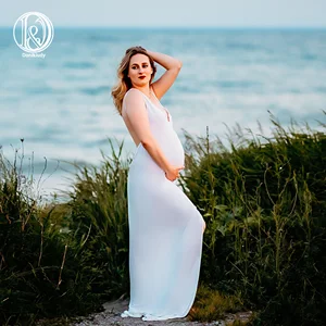 Платье для беременных Don  Judy с глубоким v-образным вырезом, сексуальное платье без рукавов с открытой спиной, модальное платье для беременных, фотография беременной женщины