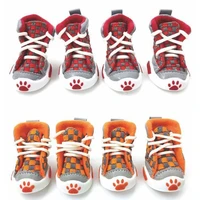 new design 4pcsset pet dog shoes small dog puppy boots football style cheap dog summer shoes for small pets four colors