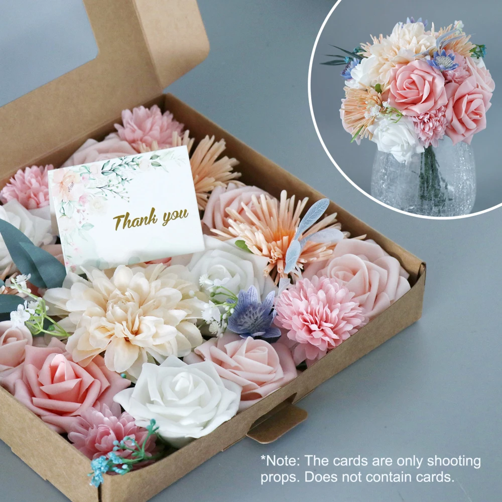

Fake Floral Flower Head With Rod Wedding Party Gift Boxes 1pcs 1PC Silk Cloth For Valentine's Day Mother's Day