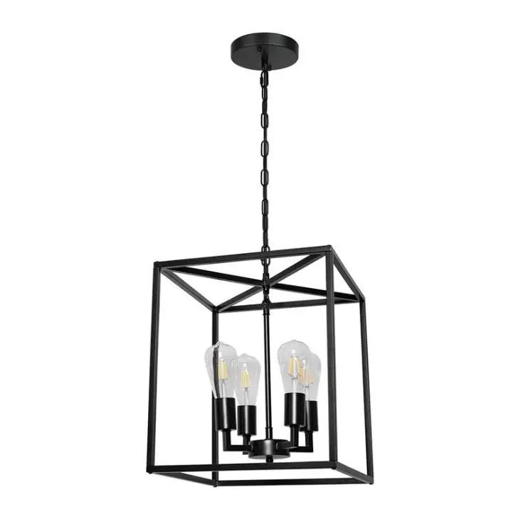 Американская Ретро железная промышленная Подвесная лампа с четырьмя головками