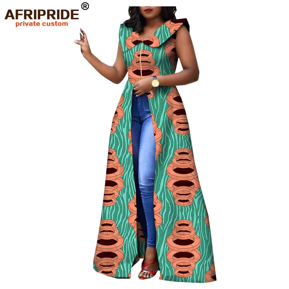 Африканские макси платья для женщин AFRIPRIDE на заказ Анкара Принт без рукавов Длина до пола женское повседневное Хлопковое платье A1825088 - Цвет: 277X