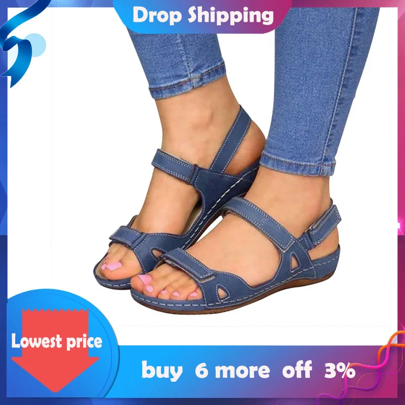 Обувь из искусственной кожи женские босоножки Повседневная летняя обувь