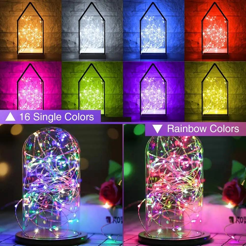 

2020 New RGB Symphony String Lights With 16 Colors Water Cord Light Strings Remote Control USB Color Changing Decorative Lights