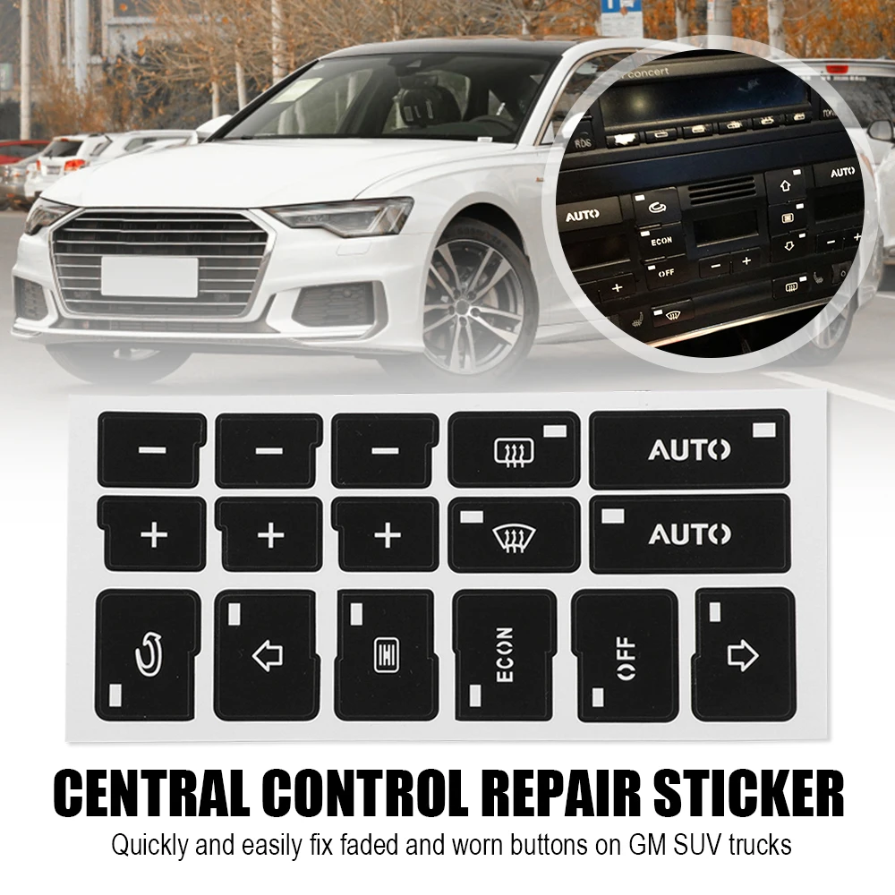 16 клавиш автомобильные наклейки для кондиционера кнопки ремонта A4 B6 B7 2000 2001 2002 2003