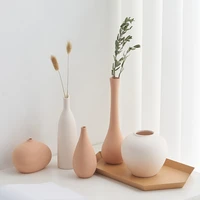 white ceramic flower vase home decoration accessories for living room modern minimalist plant vases office desk table decorative
