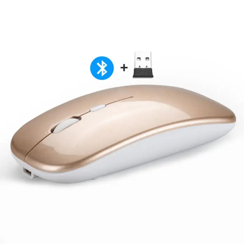 

Bluetooth 5.0 Wireless Rechargeable Mouse Silent Dual Mode Optical Mouse 2.4GHz Mute Silent Ergonomic Notebook Mice