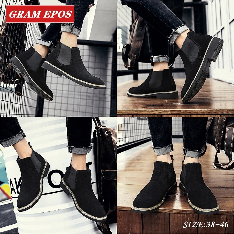 Новинка Обувь Челси Кожаная мужская обувь Ботинки Мужские Ботильоны Модные