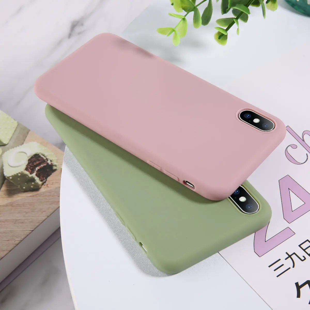 Moskado сплошной цвет мягкий силиконовый чехол для телефона iphone XS MAX XR X 8 7 6 6S Plus Funda Capa