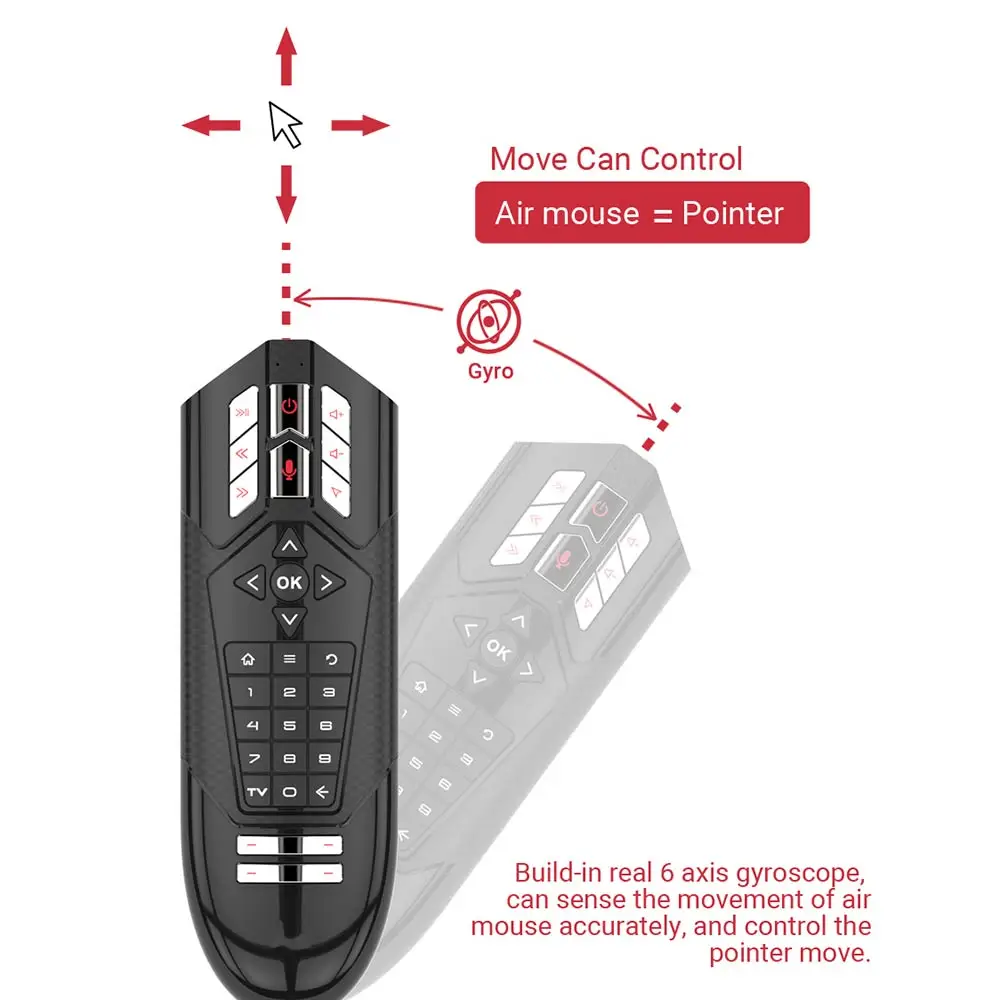 

New Wireless Voice Universal Air Mouse Remote Control With Built-In Gyroscope For TV Box Smart TV Wireless Keyboard Fashion