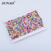 junao 5 yard 15mm colorful hotfix rhinestones trim banding glass strass chain crystal tape iron on appliques for fabric shoes