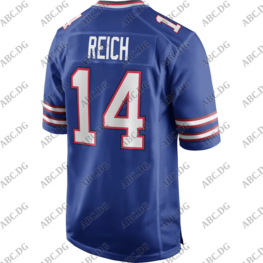 

Customized Stitch American Football Jersey Men Women Kid Youth Buffalo Frank Reich Royal Game Retired Player Jersey