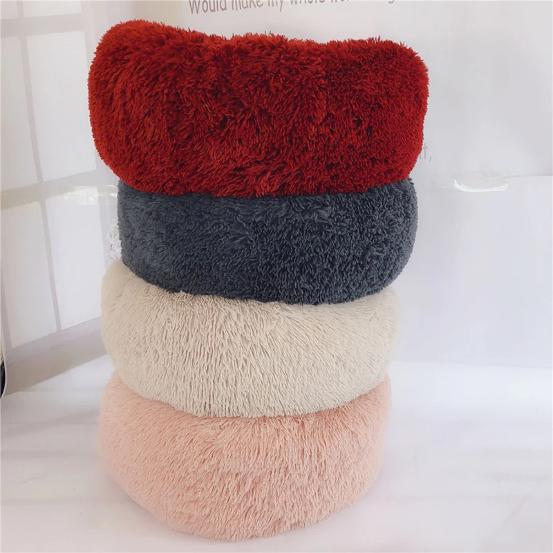 Pet Doghouse Bed Washable Plush Cat House Cushion Sofa For Dogs Super Soft And Comfortable Donuts Hug Round Dog | Дом и сад