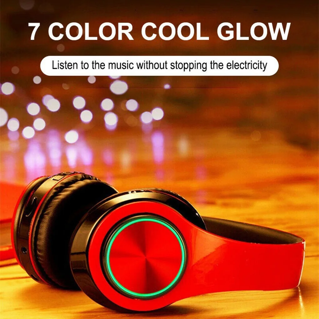 Brand New B39 LED Colorful Lights Portable Folding Built-in FM Wireless Bluetooth Headphones With MIC Support TF Card Mp3 Player |