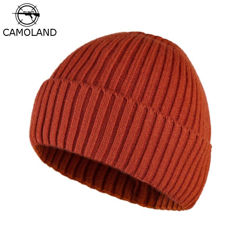 

CAMOLAND Autumn Soft Knitted Hats For Women Men Solid Color Beanies Outdoor Warm Skullcap Male Hip Hop Hat Sports Elastic Cap