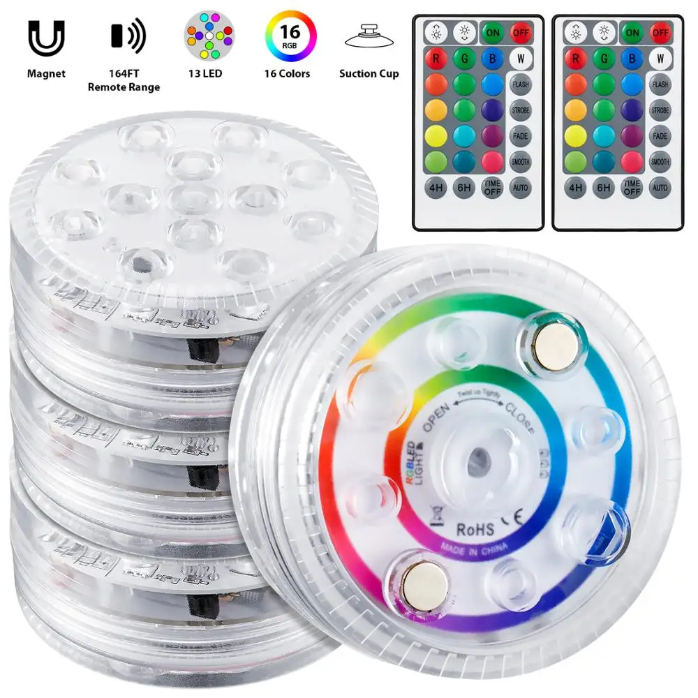 Магнитный присоски 13 светодиодный RGB погружной светильник дистанционный
