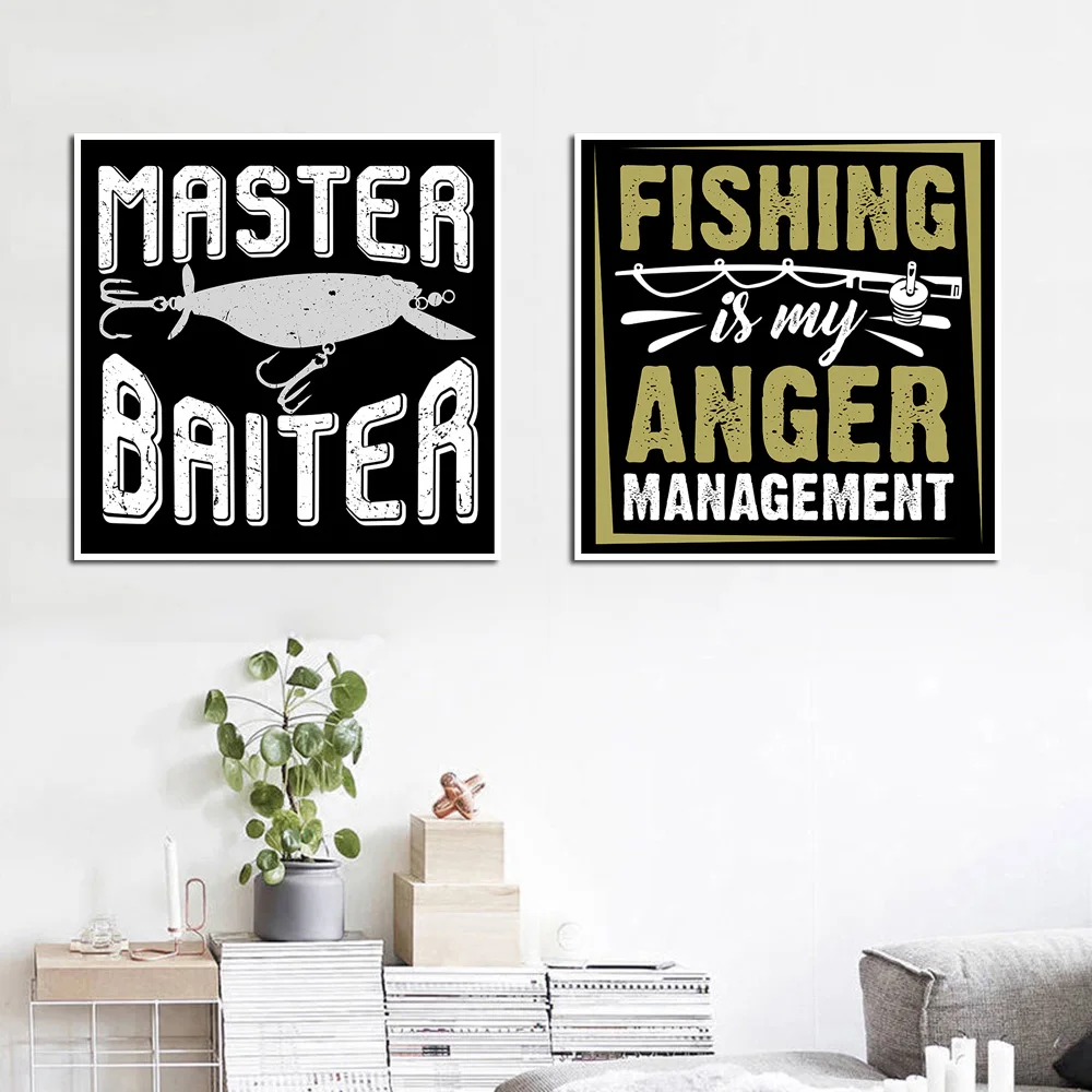 Go Fishing Anger management Master Baiter скандинавские плакаты и принты настенная живопись на