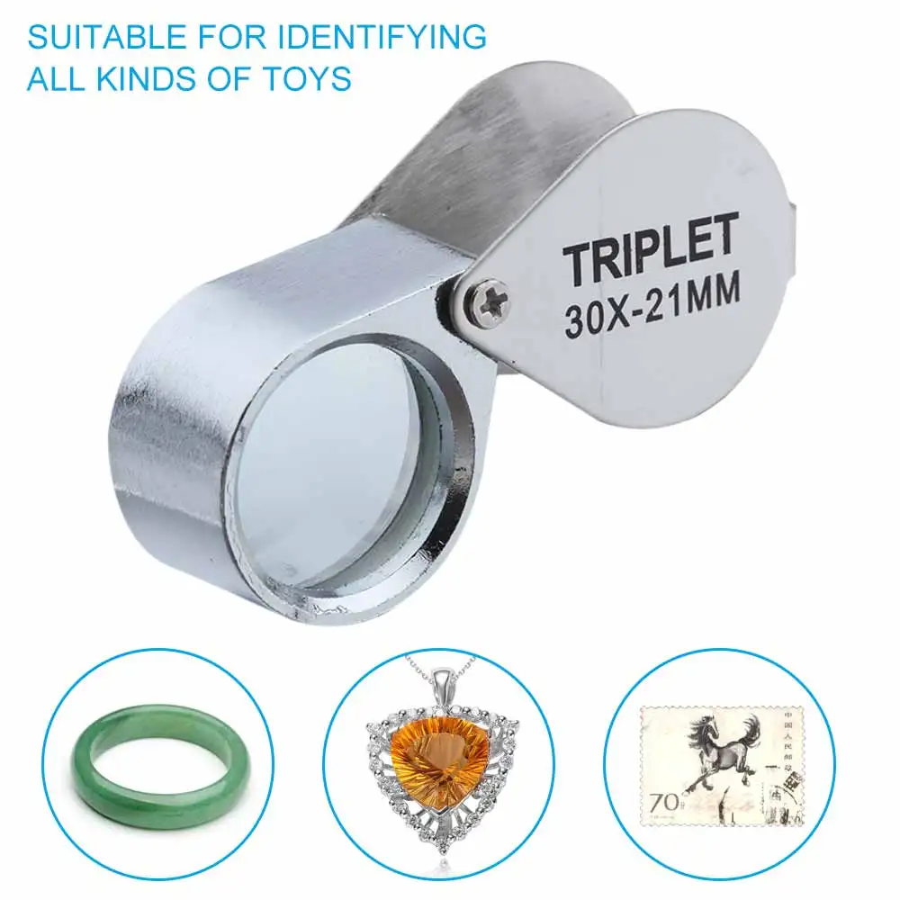 

Jewelry Magnifying Glass Jewelers Eye Tool Jewellery Folding Loupe Glass Lens Magnifying Triplet Glass Jewelry Diamond