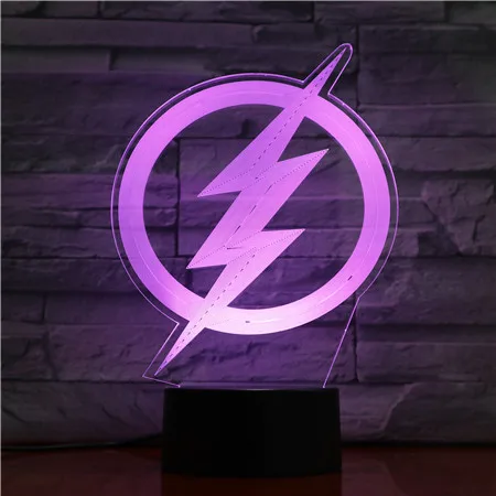 Флэш логотип Dc Justice League Usb 3d светодиодный Ночной светильник с мультяшным