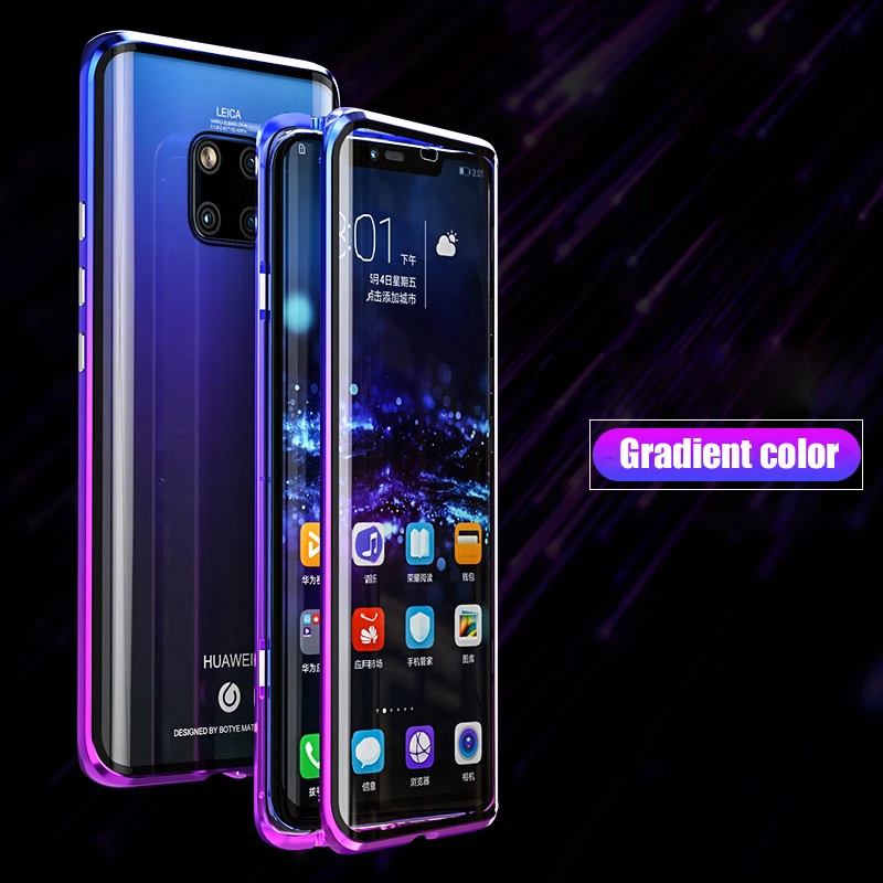 Передний и задний стеклянный Магнитный чехол для huawei mate 20 Pro, чехол 360, прозрачный жесткий чехол для huawei mate 20Pro, чехол mate 20Pro