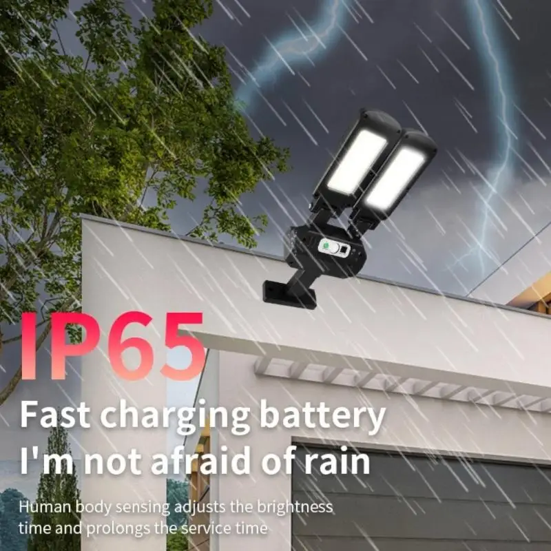 

Outdoor LED Adjustable Solar Street Light Wall Lamp With Remote Control Human Induction IP65 Waterproof For Home Yard Lighting