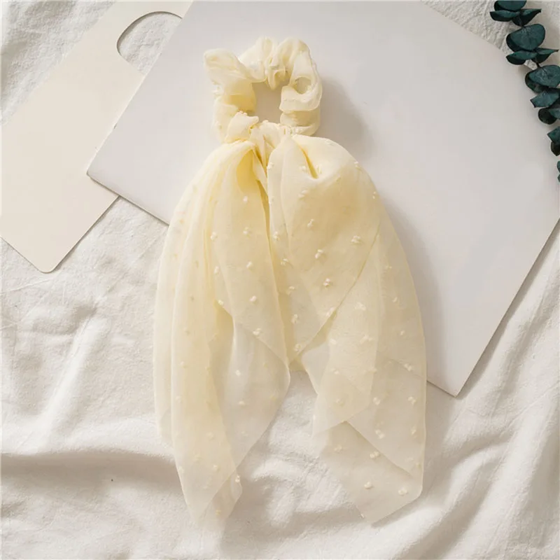 

Nice-looking Hair Rope Big Streamers Hair Scrunchies Elastic Ponytail Hair Accessories Women Hair Ring Seersucker Hair Ties