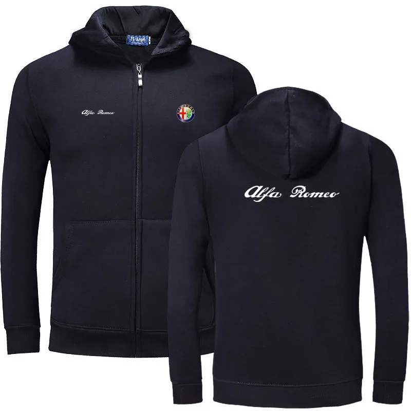 

2021 New Plain Mens Alfa Romeo Zip Up Hoody Jacket Sweatshirt Hooded Zipper male Top Outerwear