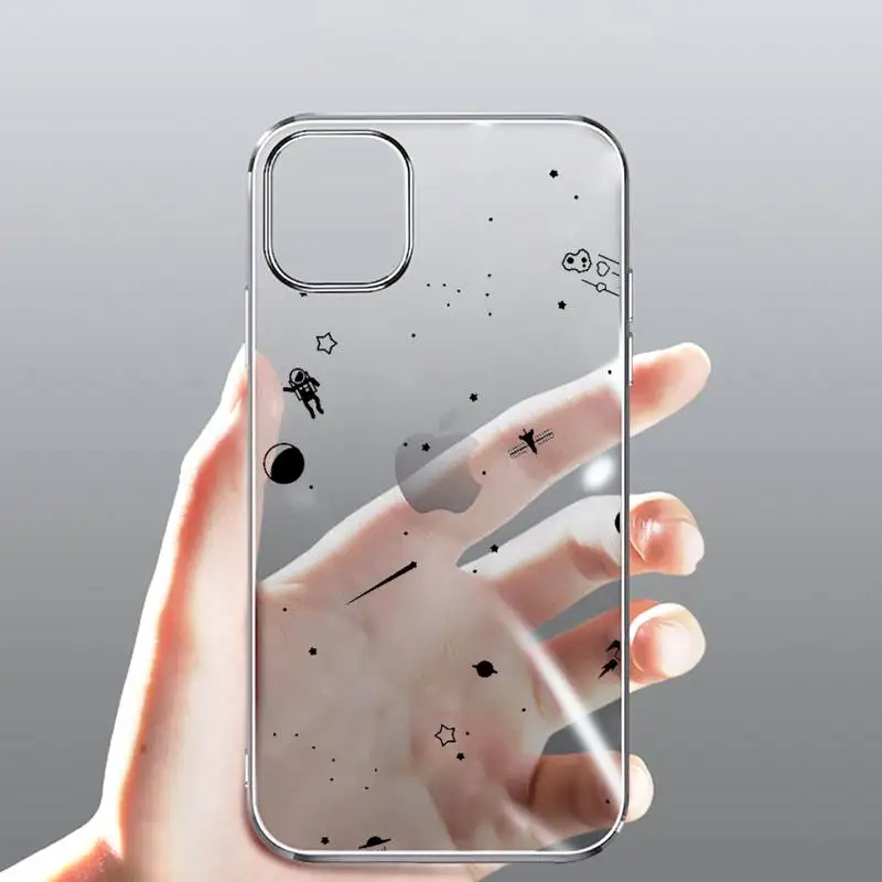 

Creativity Starry sky galaxy universe Phone Case Transparent for iPhone case 11 12 mini pro XS MAX 8 7 6 6S Plus X 5S SE 2020 XR