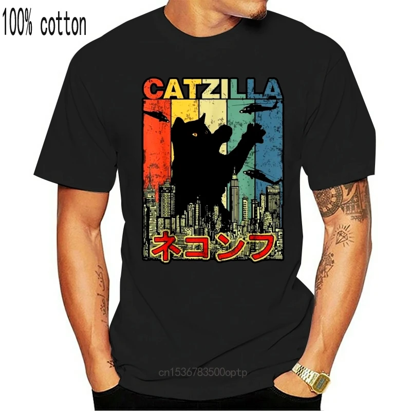 

New Vintage Catzilla - Kitty Cat Lovers Halloween T-Shirt T-Shirt Brand Summer Style Cotton Men'S Unique Masculine Street T